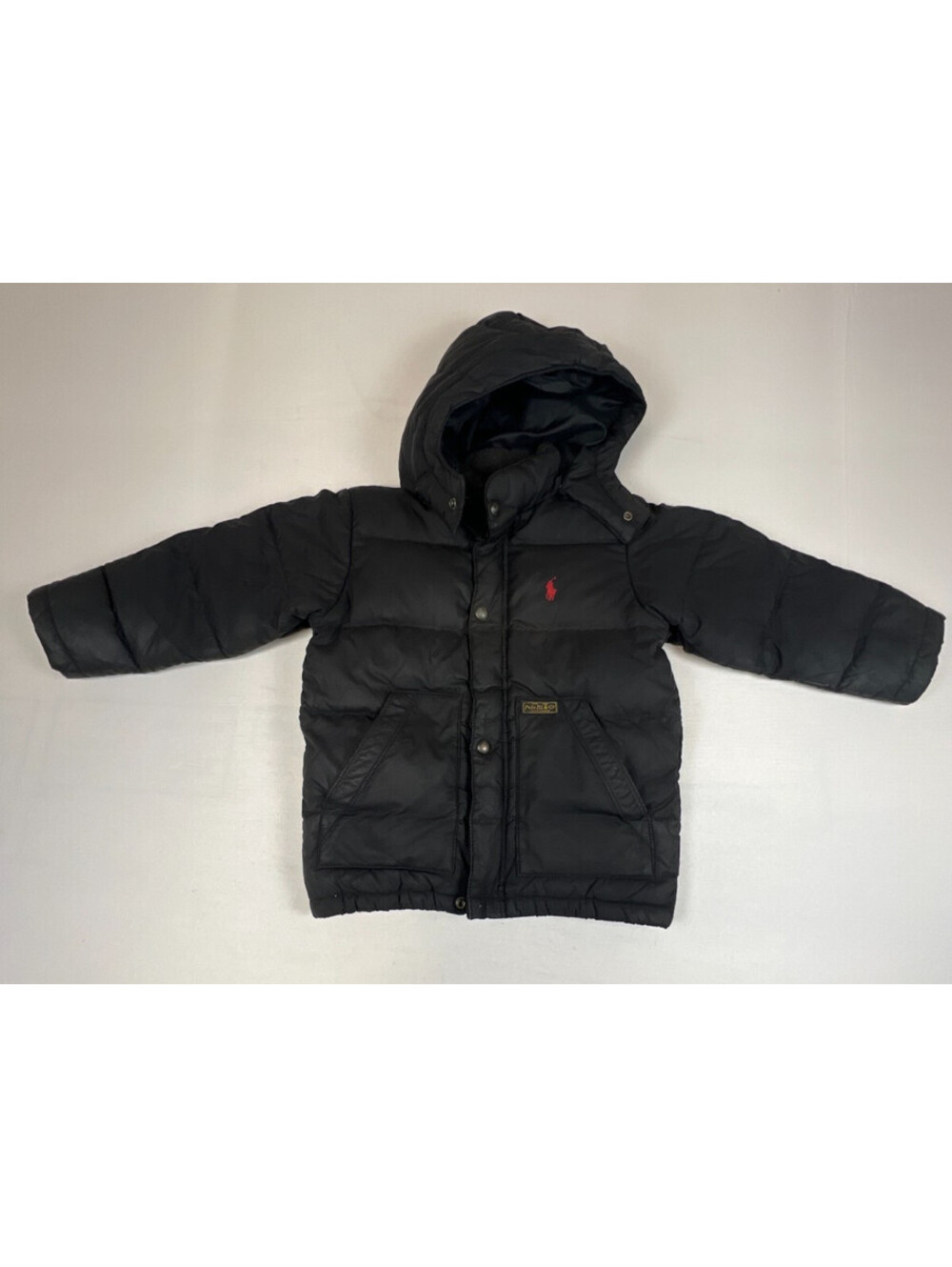 Polo by Ralph Lauren Kids 4/4T Black Puffer Jacket Hooded Down Winter Coat